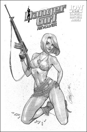 Danger Girl: Revolver issue 1-G J. Scott Campbell Newcomics Black & White Cover