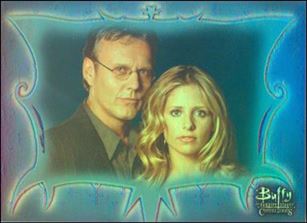 Buffy the Vampire Slayer: Connections (Promo) card P-UKP-B Parallel Blue; UK Distribution