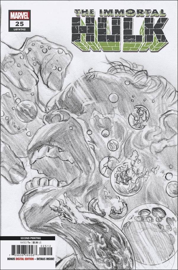 Immortal Hulk issue 25-L Alex Ross Sketch Cover (2nd Printing)