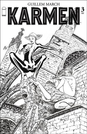 Karmen issue 3-B 1:25 Black & White Cover