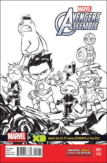 Marvel Universe Avengers Assemble issue 1-C Skottie Young 1:75 Sketch "Baby" Cover