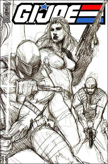 G.I. Joe (2008) issue 1-E Gabriele Dell'Otto 1:25 Sketch Wraparound Cover