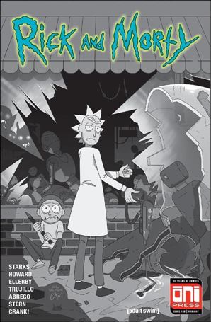 Rick and Morty (2015) issue 38-F Walking Dead #1 Homage B&W Cover 1/500