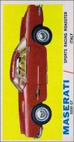 Sports Cars (1961) (Base Set) card 7 Maserati 5000 GT