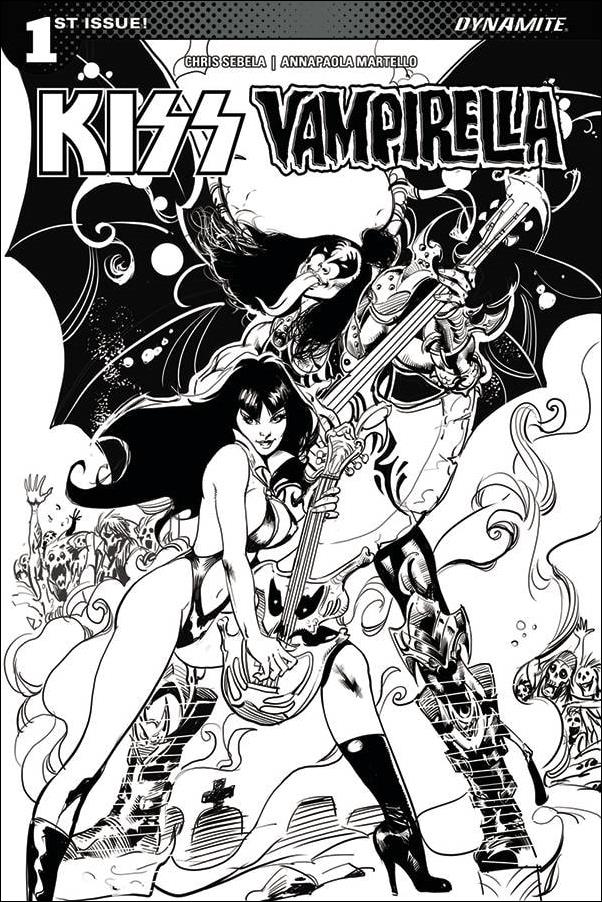 KISS / Vampirella issue 1-F Roberto Castro 1:10 Black and White Cover