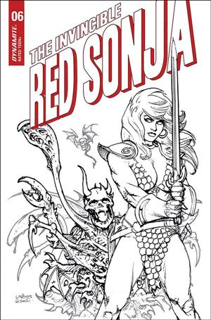 Invincible Red Sonja issue 6-P Joseph Michael Linsner 1:25 Black & White Cover
