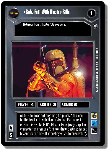 Star Wars: Enhanced Premiere (Base Set) card 1 Boba Fett With Blaster Rifle