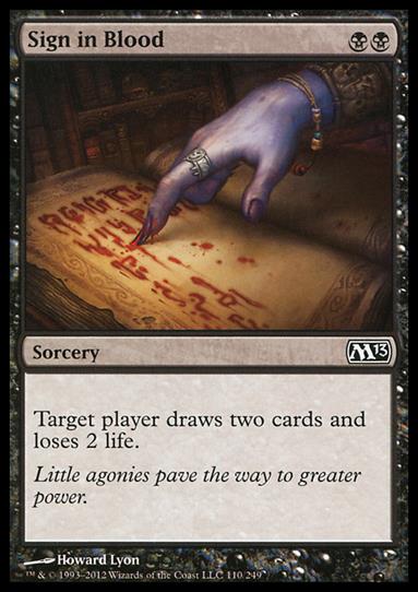 Magic the Gathering: 2013 Core Set (Base Set) card 110 Sign in Blood