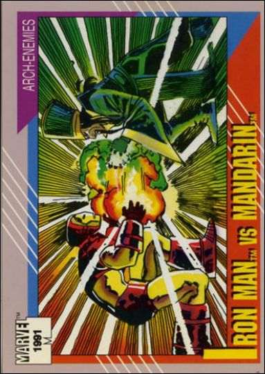 Marvel Universe: Series 2 (Base Set) card 118 Iron Man vs Mandarin