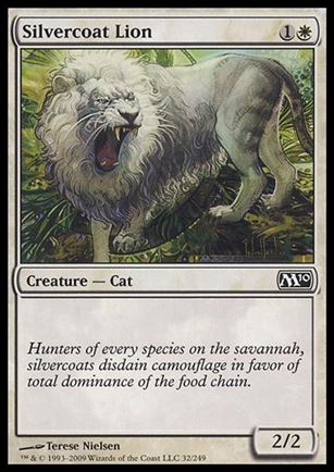 Magic the Gathering: 2010 Core Set (Base Set) card 32 Silvercoat Lion