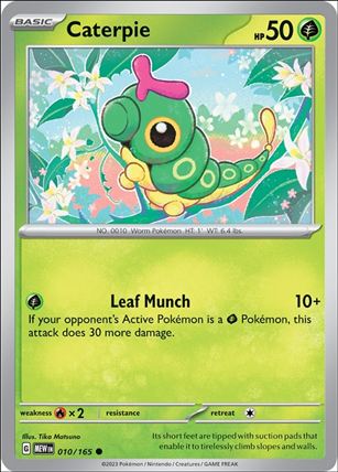 Pokemon: Scarlet & Violet - 151 (Base Set) card 010/165-B Caterpie (Reverse Holofoil)