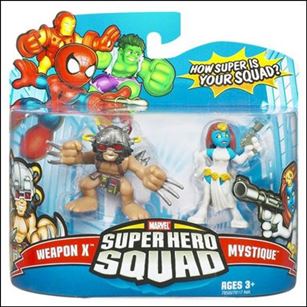 Marvel Super Hero Squad figure 45 Weapon X and Mystique