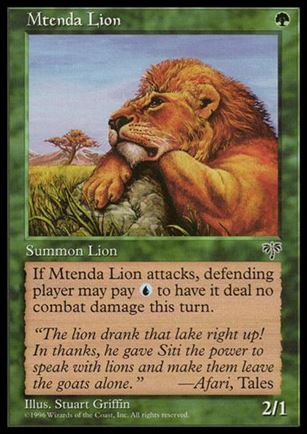 Magic the Gathering: Mirage (Base Set) card 230 Mtenda Lion