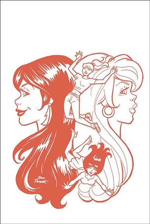 Red Sonja and Vampirella Meet Betty and Veronica issue 8-N Dan Parent FOC Blood Red Tint Cover