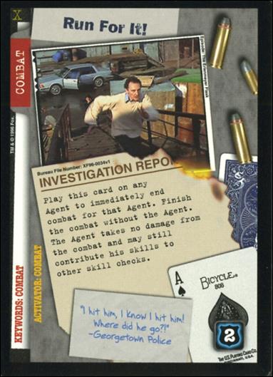 X-Files: Premiere Edition (Base Set) card XF96-0034v1 Run For It!