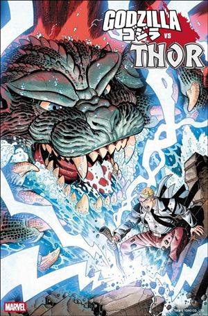 Godzilla vs. Thor issue 1-E Nick Bradshaw Homage Cover