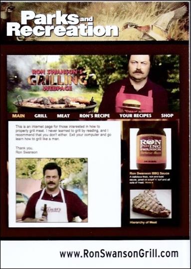 Parks and Recreation: Seasons 1 - 4 card 87 www.RonSwansonGrill.com