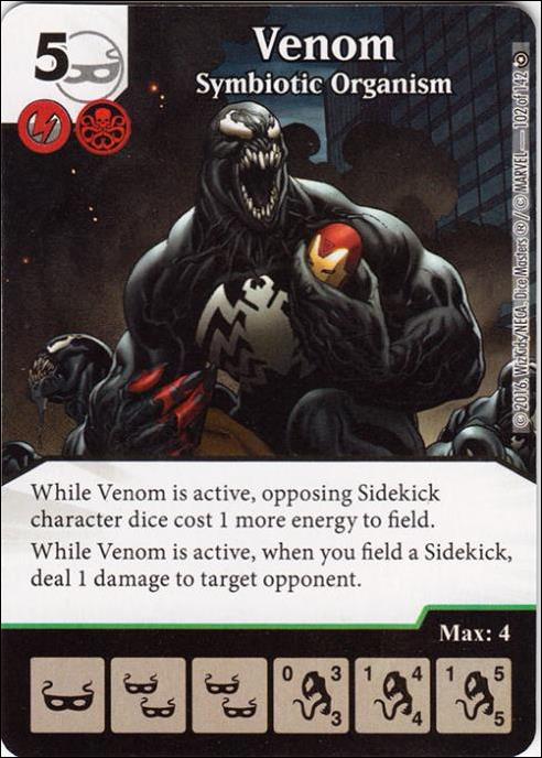 Marvel Dice Masters Civil War card 102-B Venom: Symbiotic Organism (Foil)