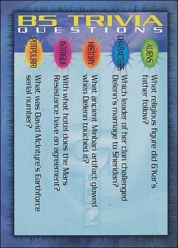 Babylon 5 Special Edition (Trivia Subset) card T-74 B5 Trivia Questions 74