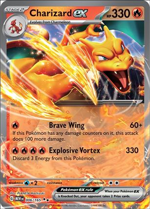 Pokemon: Scarlet & Violet - 151 (Base Set) card 006/165 Charizard EX (Holofoil)