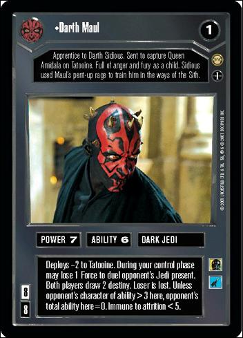 Star Wars: Tatooine Limited (Base Set) card 14 Darth Maul (Alternate Image)