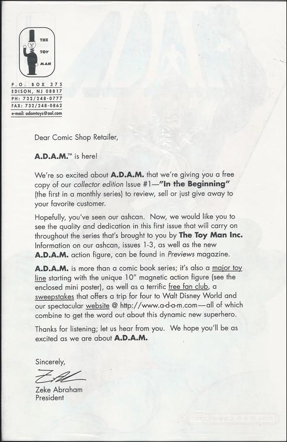 A.D.A.M. issue 1-B Retailer Edition Polybagged w/Mini Poster