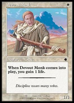 Magic the Gathering: Starter 1999 (Base Set) card 14 Devout Monk