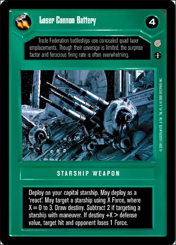 Star Wars: Coruscant Limited (Base Set) card 93 Laser Cannon Battery