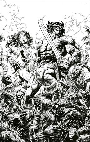 Cimmerian: Iron Shadows in the Moon issue 1-G Brian Level 1:20 Black & White Virgin Cover