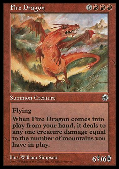 Magic the Gathering: Portal (Base Set) card 125 Fire Dragon