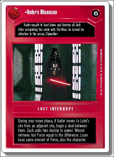 Star Wars: Premiere Introductory Two-Player Game (Base Set) card 2 Vader's Obsession