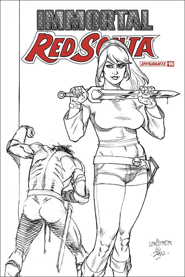 Immortal Red Sonja issue 5-G Joseph Michael Linsner 15 Copy B&W Incentive Cover