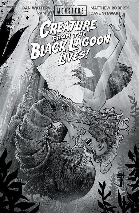 Universal Monsters: Creature From The Black Lagoon Lives! issue 2-D Francis Manapul Black & White 1:25 Cover