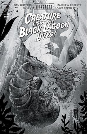 Universal Monsters: Creature From The Black Lagoon Lives! issue 2-D Francis Manapul Black & White 1:25 Cover