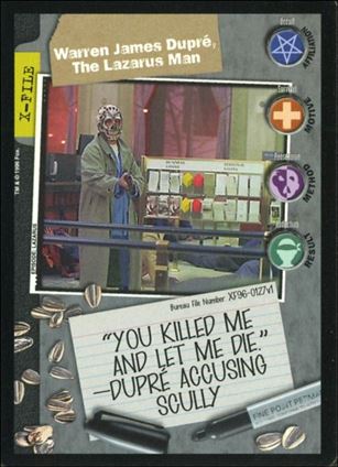 X-Files: Premiere Edition (Base Set) card XF96-0127v1 Warren James Dupre, The Lazarus Man