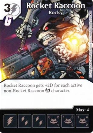 Marvel Dice Master's Kree Invasion Team Pack card 16 Rocket Raccoon - Rocky