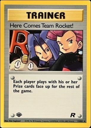 Pokemon: Team Rocket (Base Set) card 15 Here Comes Team Rocket (Holo) - 1st Edition