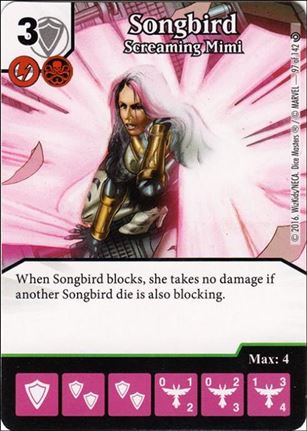 Marvel Dice Masters Civil War card 97 Songbird: Screaming Mimi