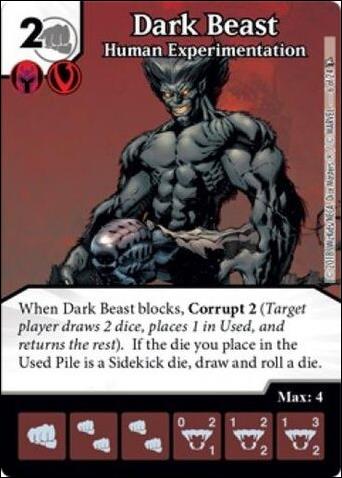 Marvel Dice Masters Dark X-Men Team Pack card 6 Dark Beast: Human Experimentation 