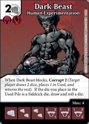 Marvel Dice Masters Dark X-Men Team Pack card 6 Dark Beast: Human Experimentation 
