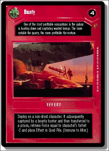 Star Wars: Cloud City Limited (Base Set) card 22 Bounty