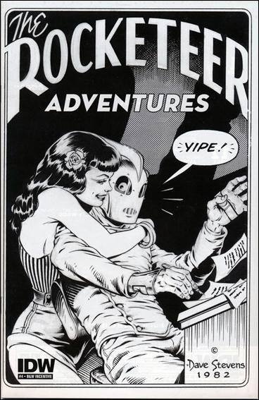 Rocketeer Adventures (2011) issue 4-E Dave Stevens 1:25 Black and White Cover