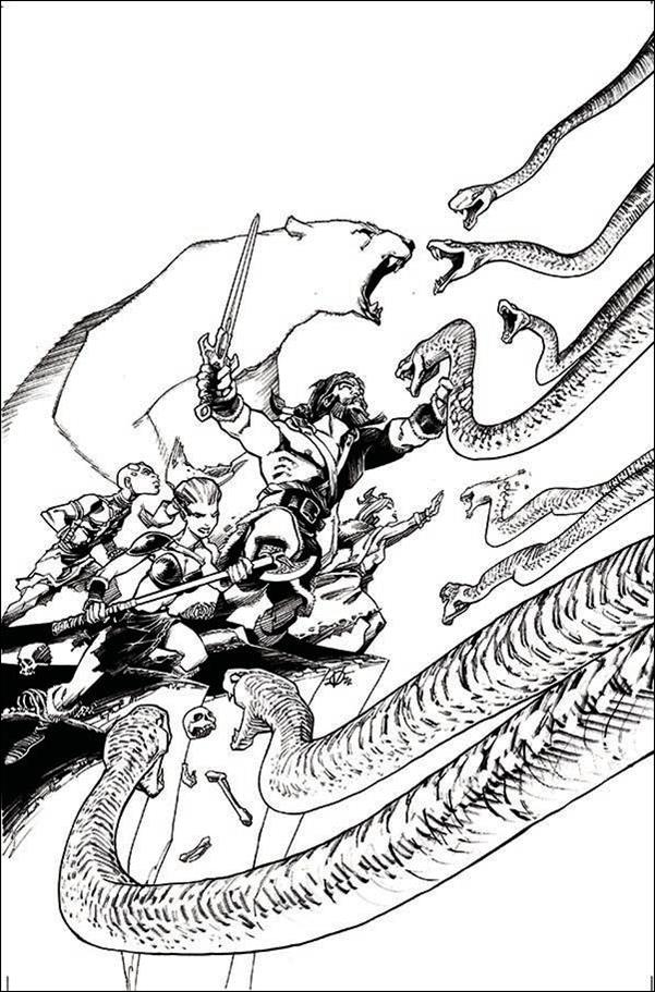 Mighty Barbarians issue 1-J Olivier Vatine 1:50 Line Art Cover