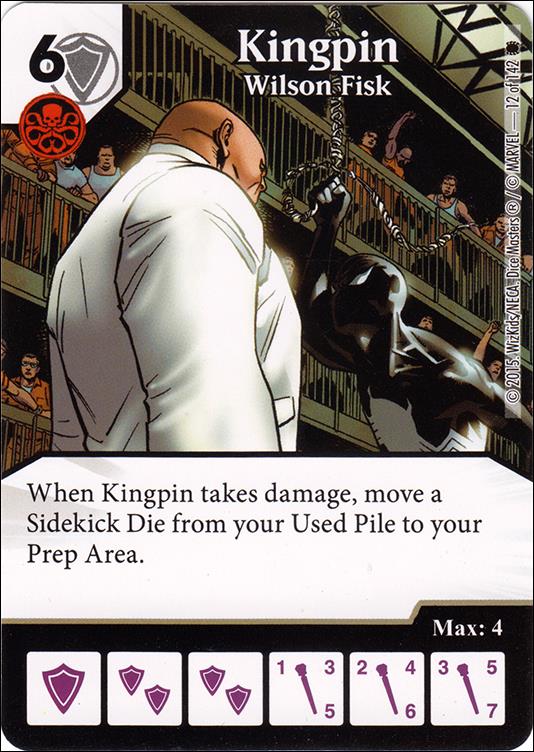 Marvel Dice Masters Amazing Spider-Man card 12 Kingpin: Wilson Fisk