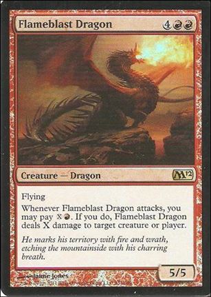 Magic the Gathering: 2012 Core Set (Base Set) card 133-B Flameblast Dragon (Foil)