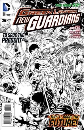 Green Lantern: New Guardians  issue 26-B 1:25 Black and White Cover