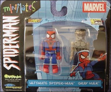 Marvel Minimates (Exclusives) figure 3 Ult Spider-Man & Grey Hulk (2003 Summer Conv Excl)