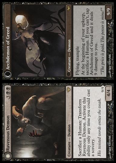 Magic the Gathering: Dark Ascension (Base Set) card 71 Ravenous Demon / Archdemon of Greed