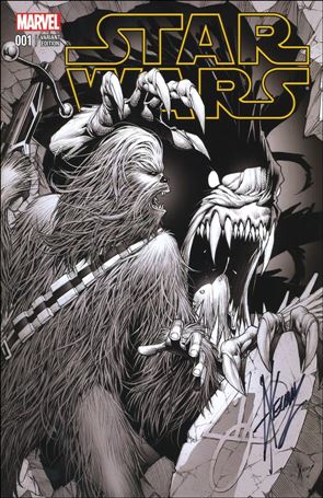 Star Wars (2015) issue 1-XBA DF Dale Keown AOD Collectables B&W Signed Cover