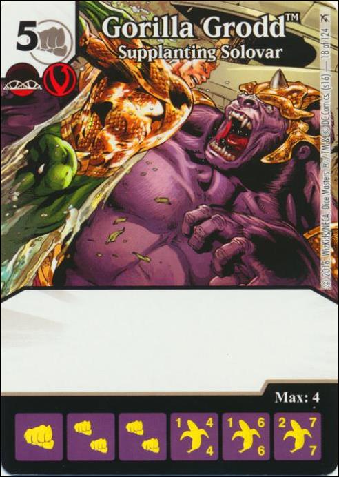 DC Comics Dice Masters Green Arrow and The Flash card 18 Gorilla Grodd: Supplanting Solovar